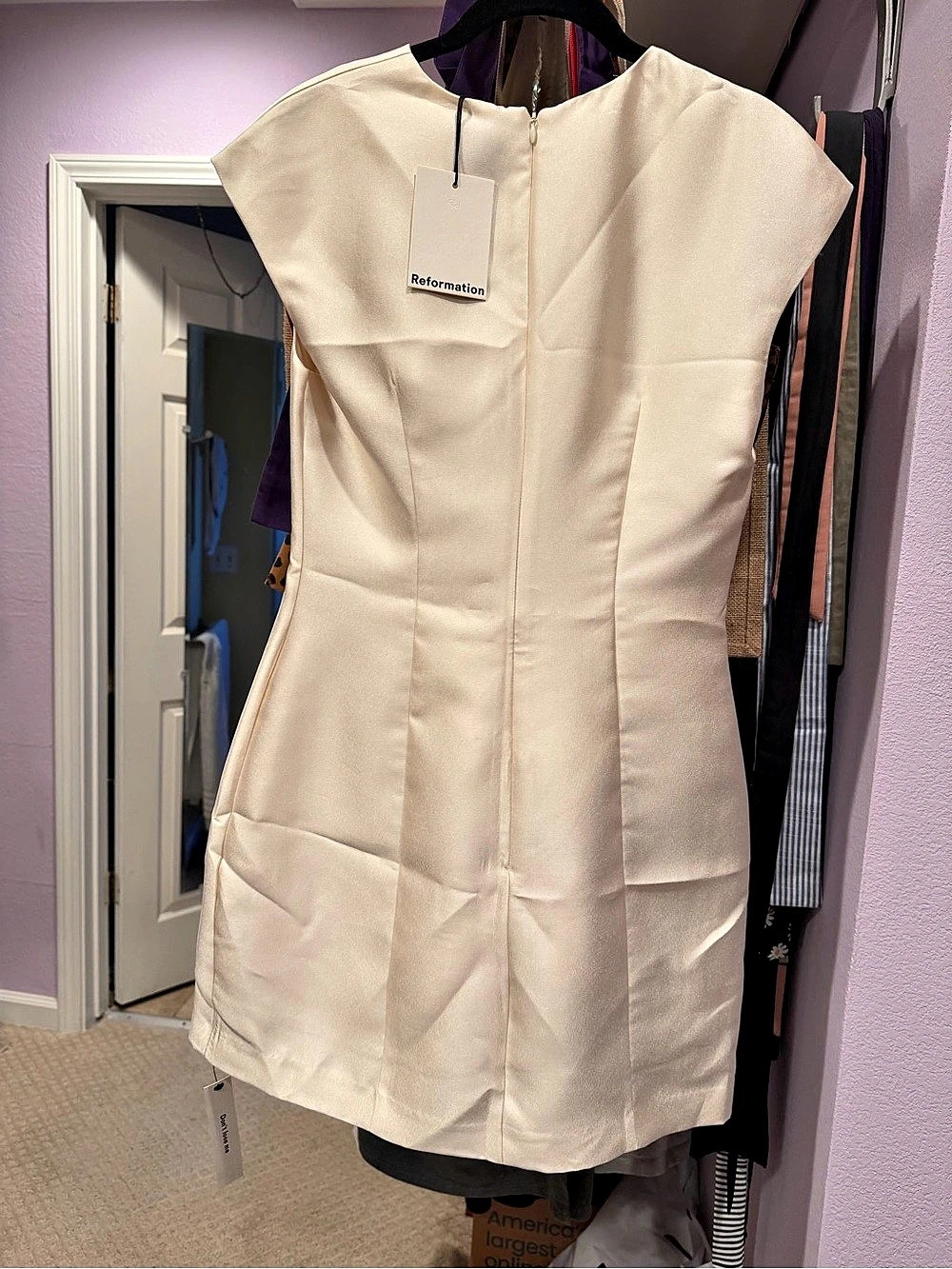 Reformation Belden Mini Dress in Cream Size 6 NWT